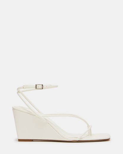 APPA White Square-Toe Strappy Wedge Women's Sandal - Steve Madden