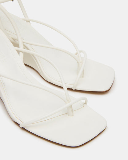 APPA White Square-Toe Strappy Wedge Women's Sandal - Steve Madden