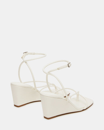 APPA White Square-Toe Strappy Wedge Women's Sandal - Steve Madden