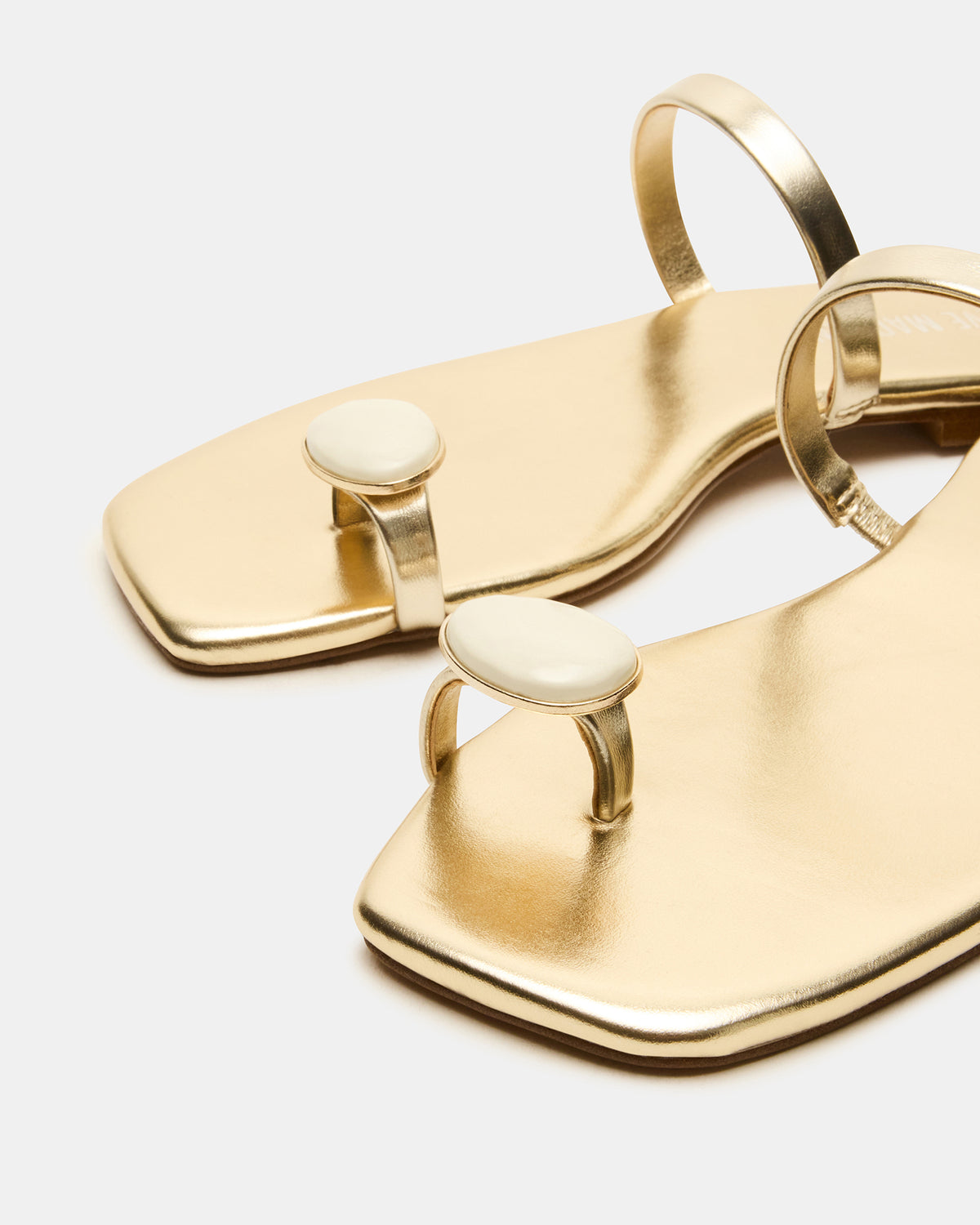TAMARA Gold Flat Square-Toe Women's Sandal - Steve Madden