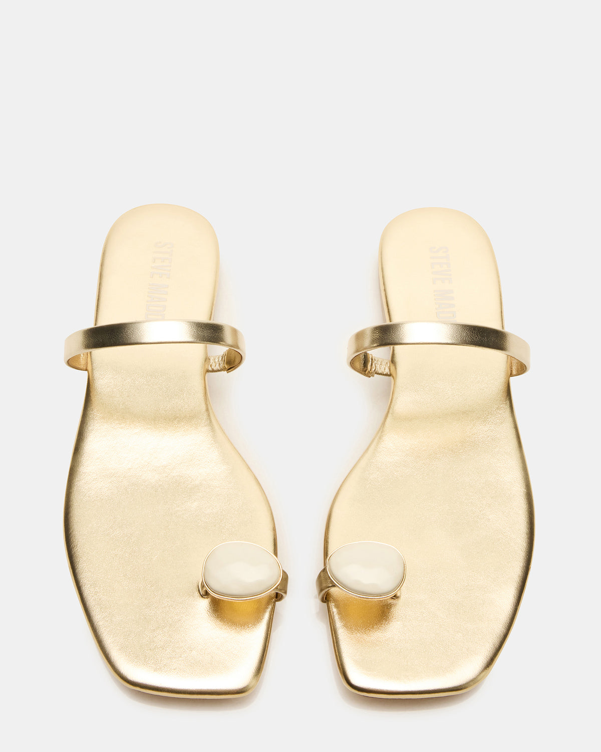 TAMARA Gold Flat Square-Toe Women's Sandal - Steve Madden