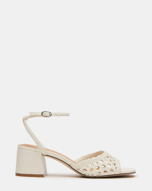 SOLEIL Bone Square-Toe Woven Women's Sandal - Steve Madden