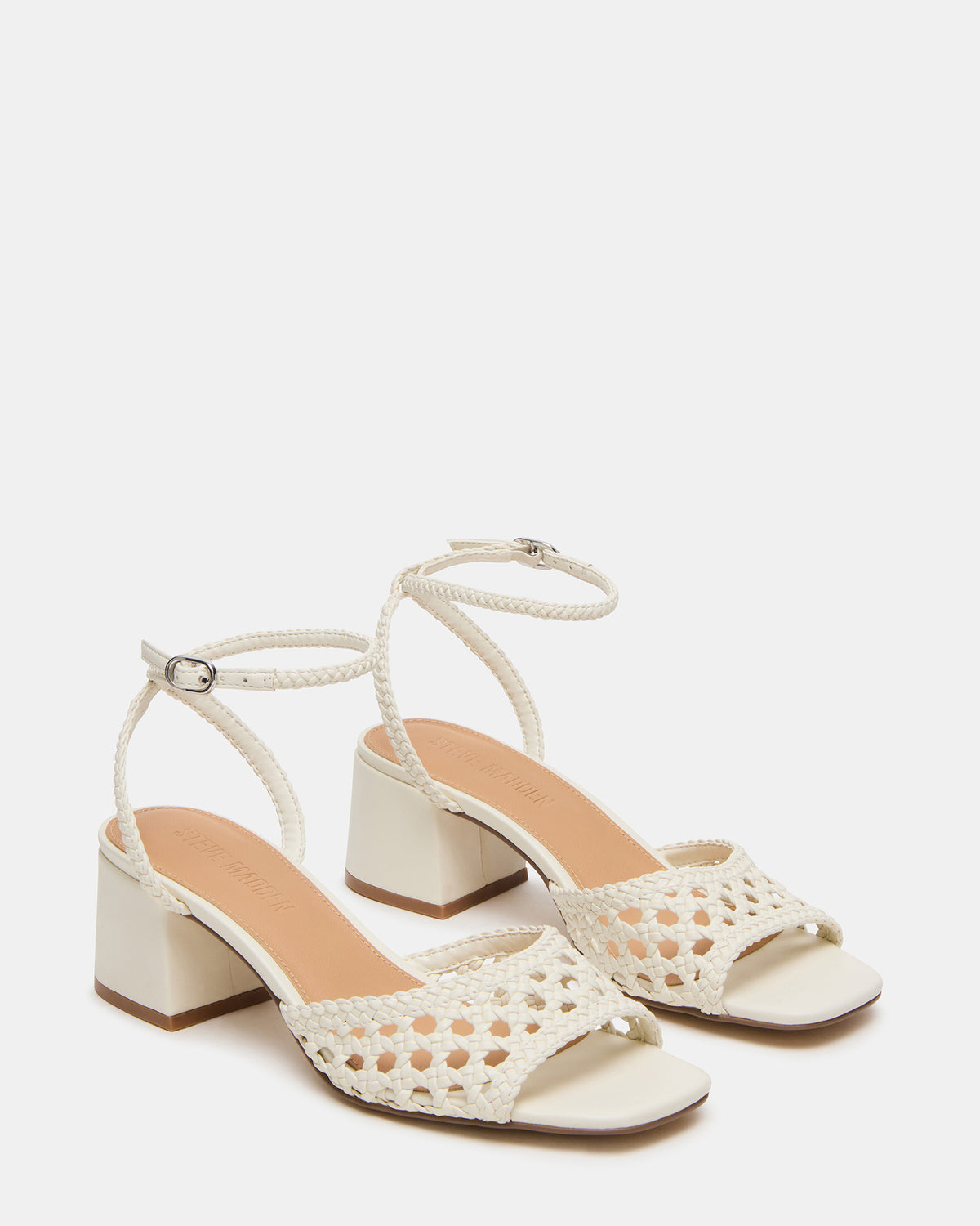 SOLEIL Bone Square-Toe Woven Women's Sandal - Steve Madden