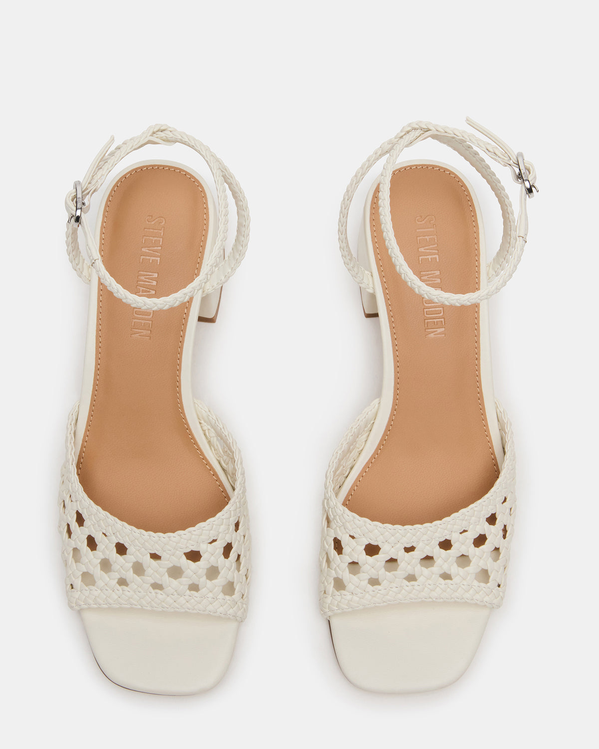 SOLEIL Bone Square-Toe Woven Women's Sandal - Steve Madden