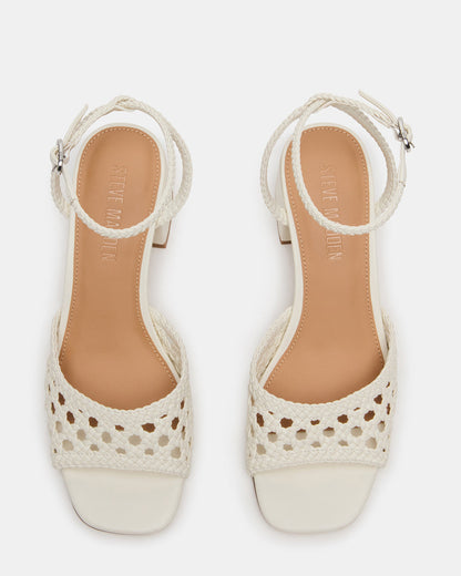 SOLEIL Bone Square-Toe Woven Women's Sandal - Steve Madden