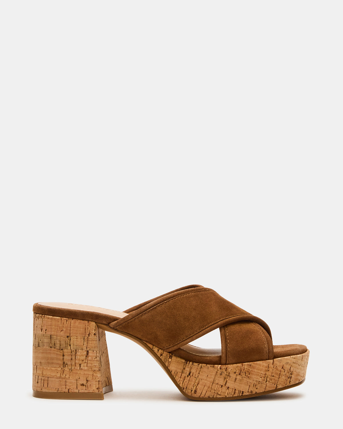 MARSDEN Chestnut Suede Women's Platform Square-Toe Mule Sandal - Steve Madden