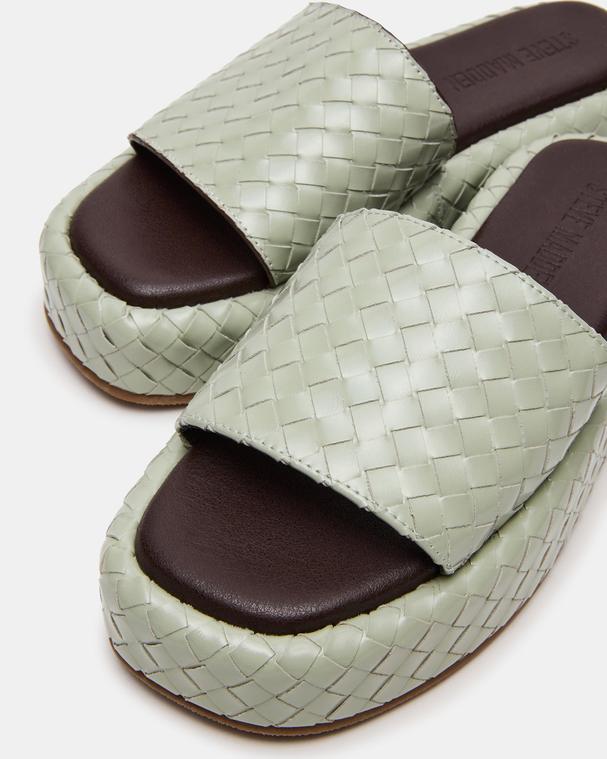 BEACHY Quilted Pistachio Platform Slide Women's Sandal - Steve Madden