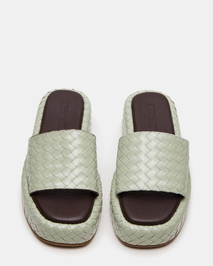 BEACHY Quilted Pistachio Platform Slide Women's Sandal - Steve Madden