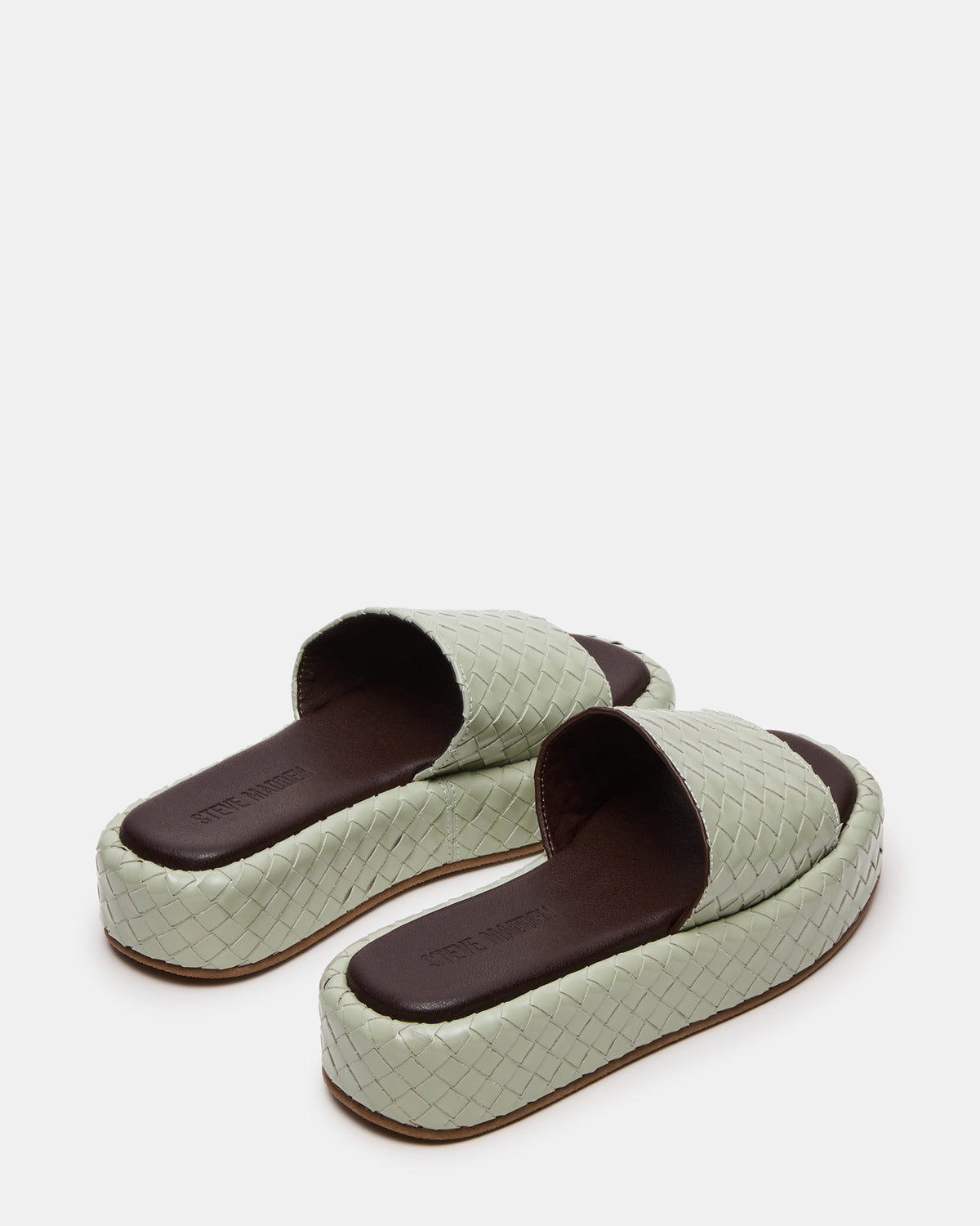 BEACHY Quilted Pistachio Platform Slide Women's Sandal - Steve Madden