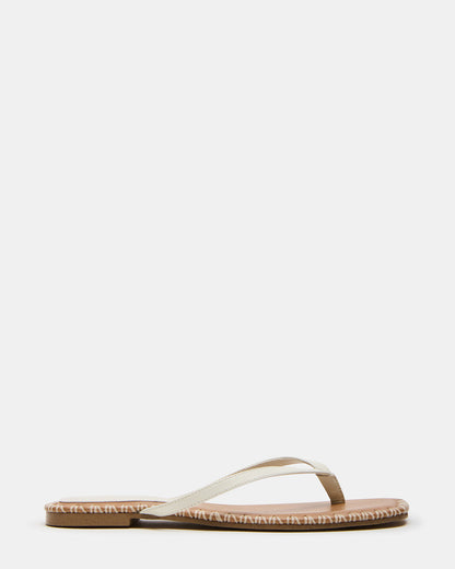 MARELLA Bone Leather Women's Thong Square-Toe Sandal - Steve Madden