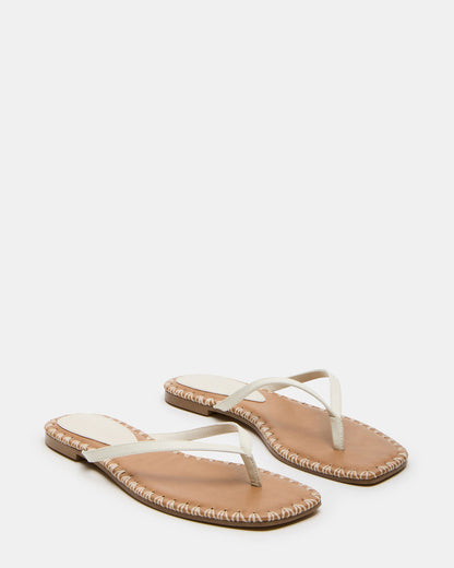 MARELLA Bone Leather Women's Thong Square-Toe Sandal - Steve Madden