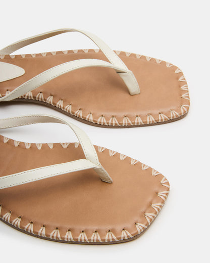 MARELLA Bone Leather Women's Thong Square-Toe Sandal - Steve Madden