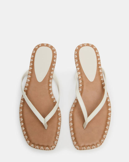 MARELLA Bone Leather Women's Thong Square-Toe Sandal - Steve Madden