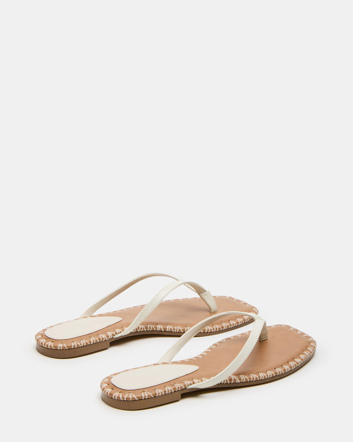 MARELLA Bone Leather Women's Thong Square-Toe Sandal - Steve Madden