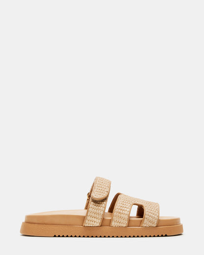 MAYVEN Natural Raffia Flatform Slide Women's Sandal - Steve Madden