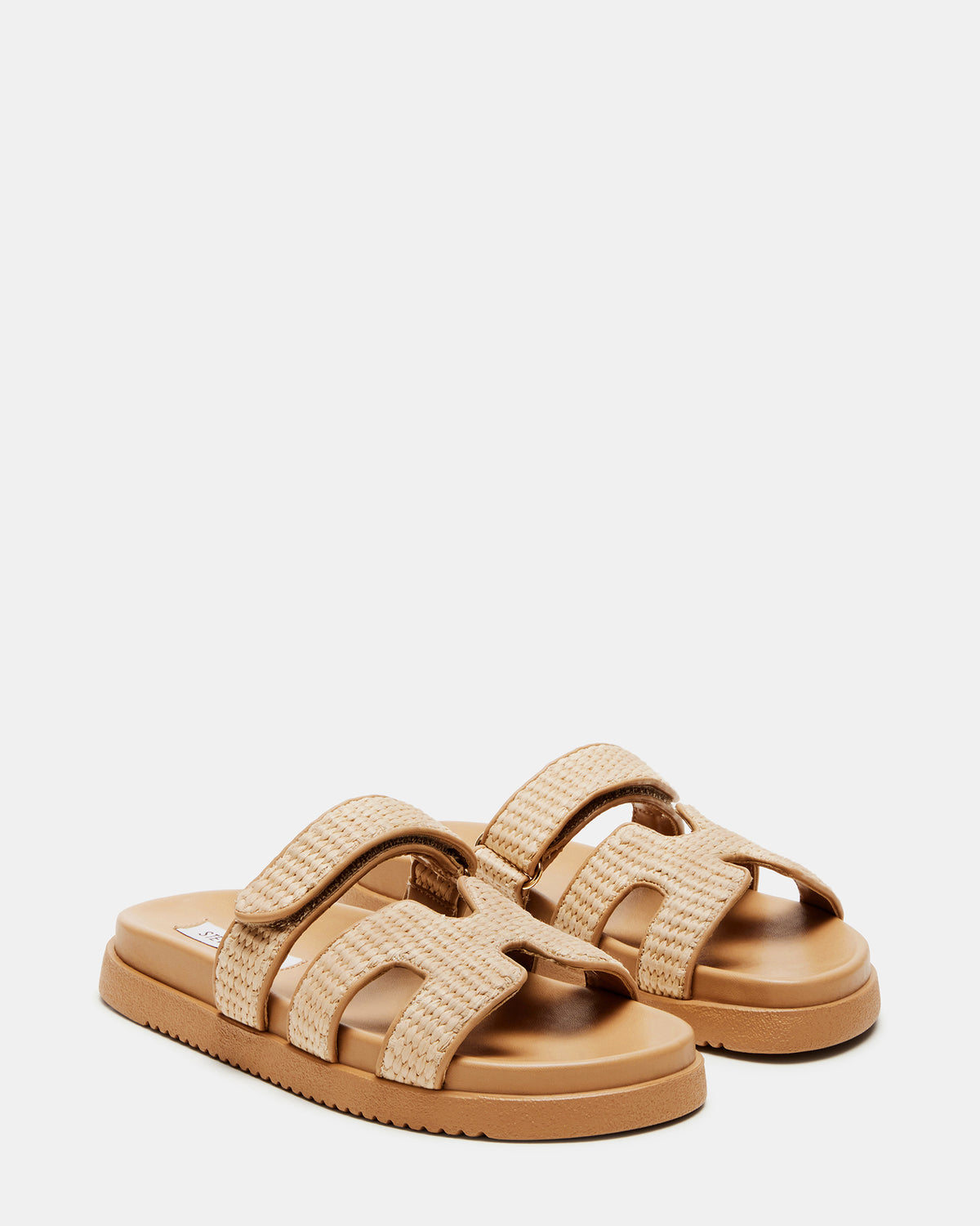 MAYVEN Natural Raffia Flatform Slide Women's Sandal - Steve Madden