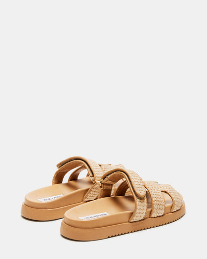 MAYVEN Natural Raffia Flatform Slide Women's Sandal - Steve Madden