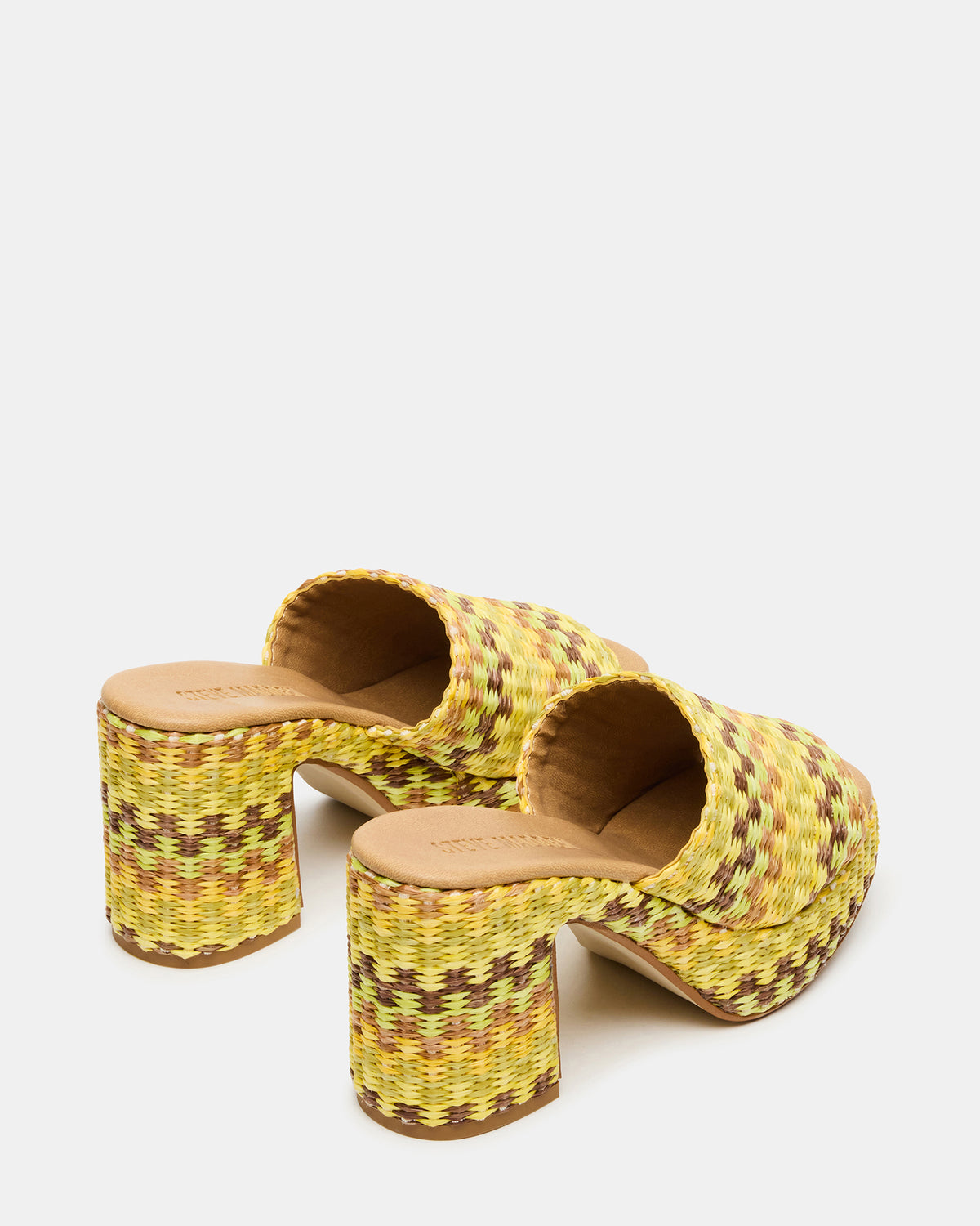 KOLA Raffia Multi Platform Square-Toe Block Heel Mule Women's Sandal - Steve Madden