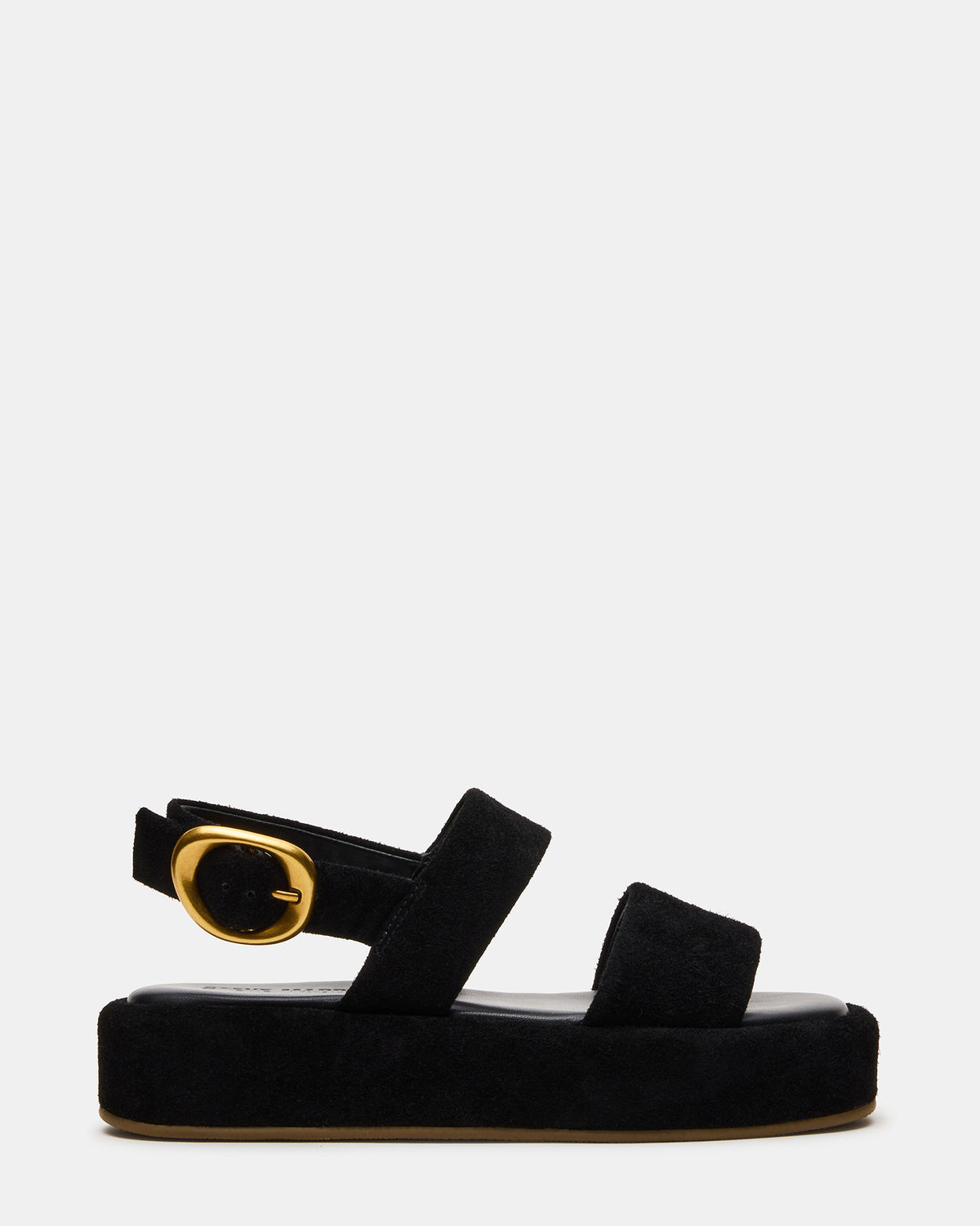 BARONI Black Suede Square-Toe Platform Women's Sandals - Steve Madden