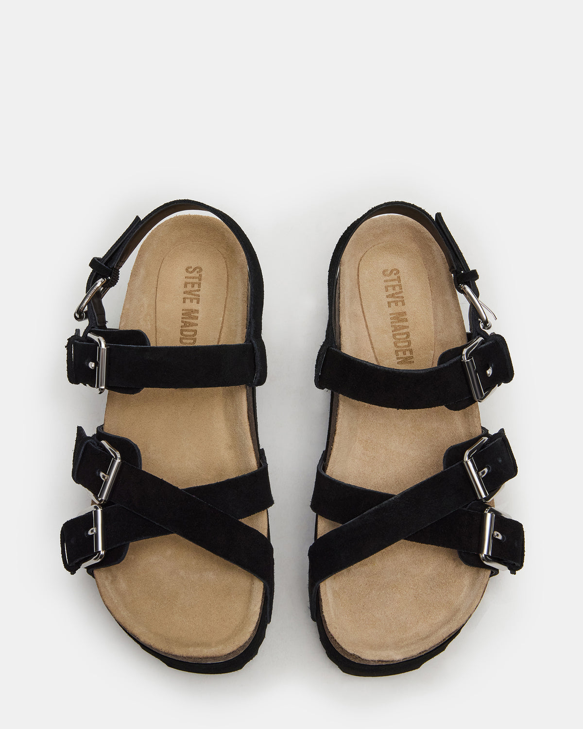 KIWI Black Suede Women's Strappy Platform Sandal - Steve Madden