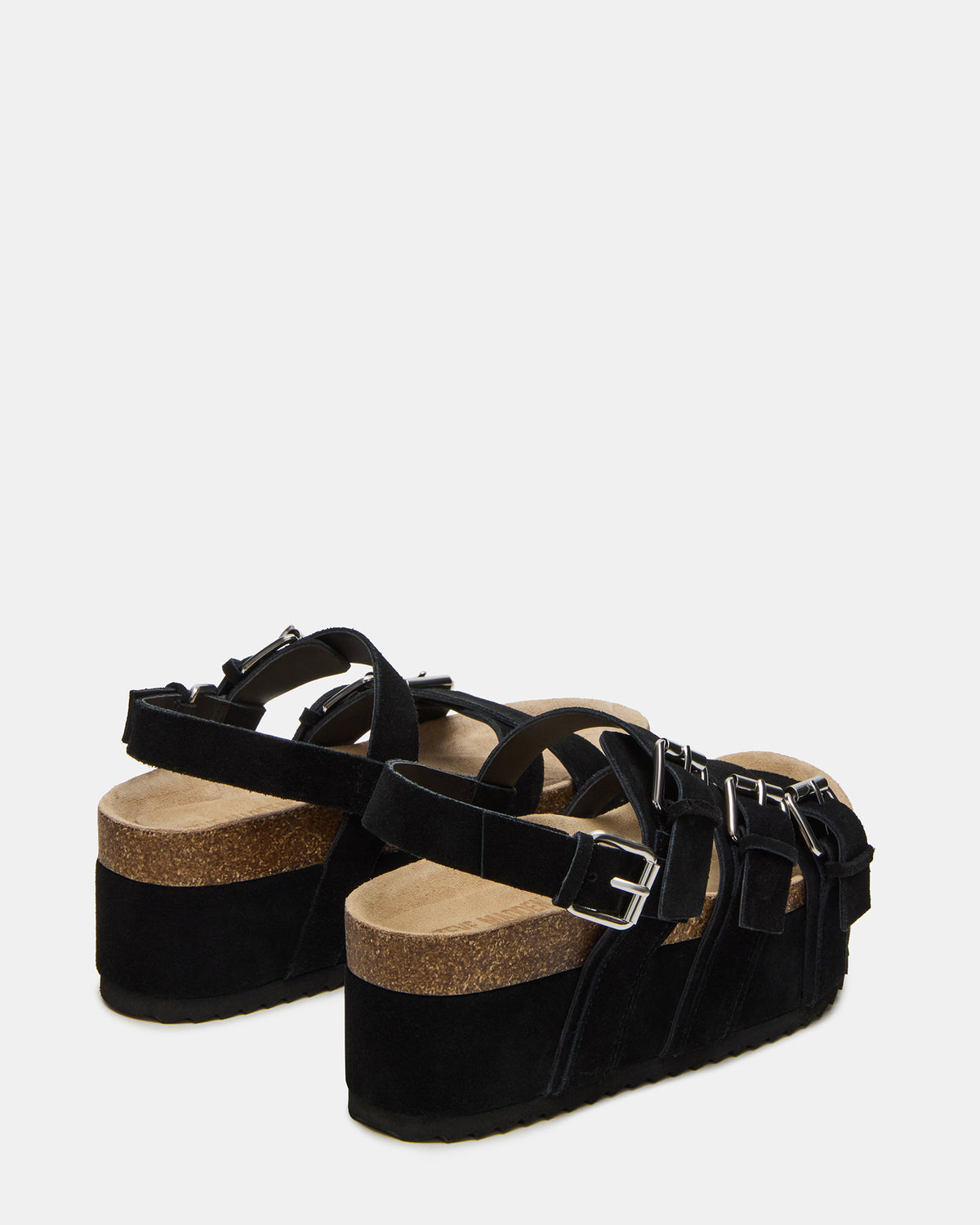 KIWI Black Suede Women's Strappy Platform Sandal - Steve Madden