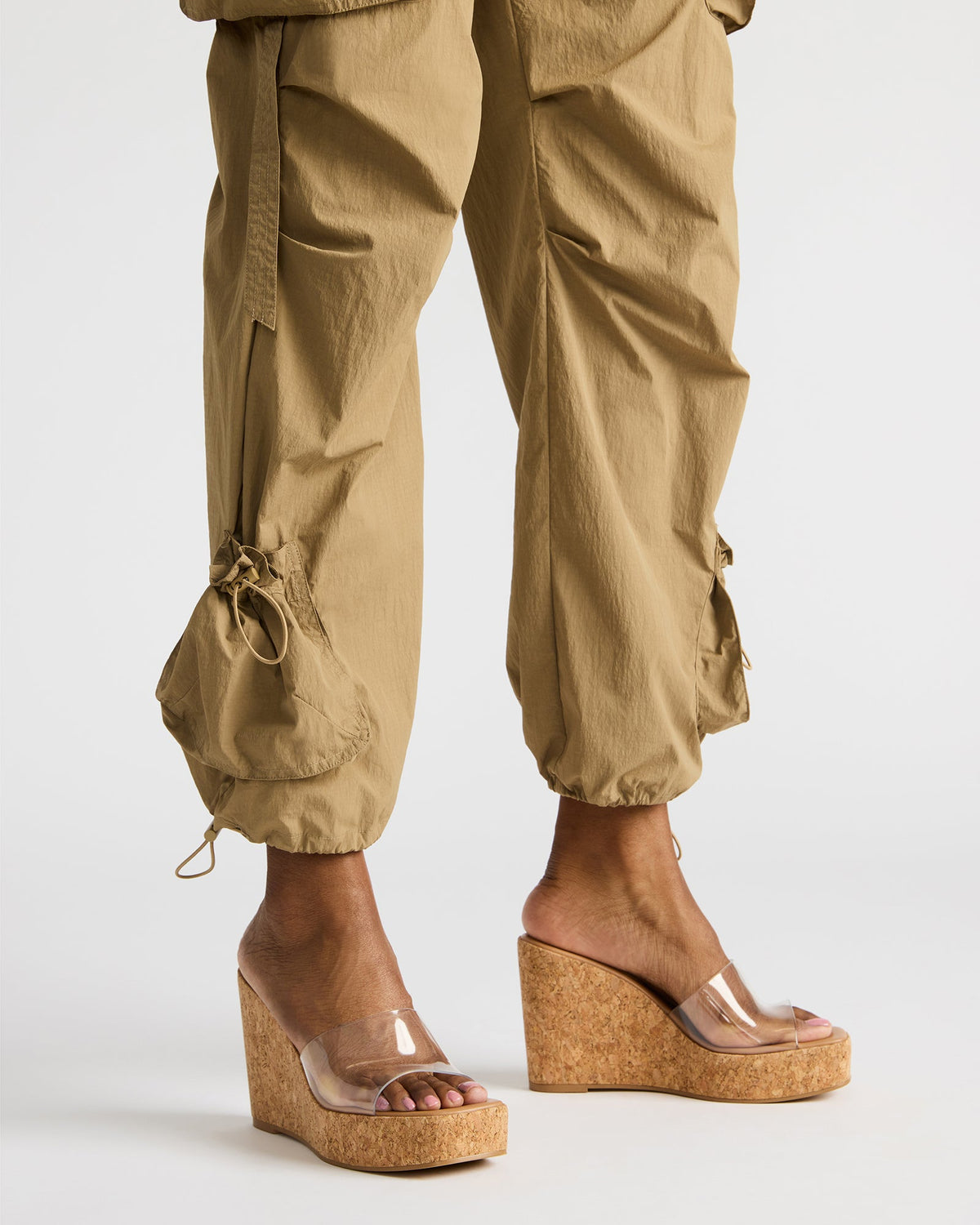 CAYMAN Clear Platform Square-Toe Wedge Women's Sandal - Steve Madden