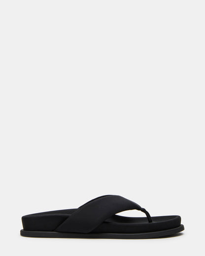 ZINNIA Black Women's Thong Footbed Sandal - Steve Madden