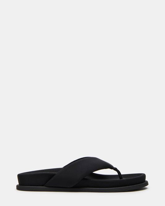 ZINNIA Black Women's Thong Footbed Sandal - Steve Madden