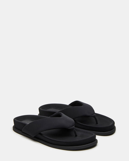 ZINNIA Black Women's Thong Footbed Sandal - Steve Madden