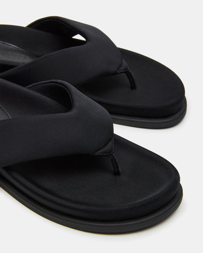 ZINNIA Black Women's Thong Footbed Sandal - Steve Madden