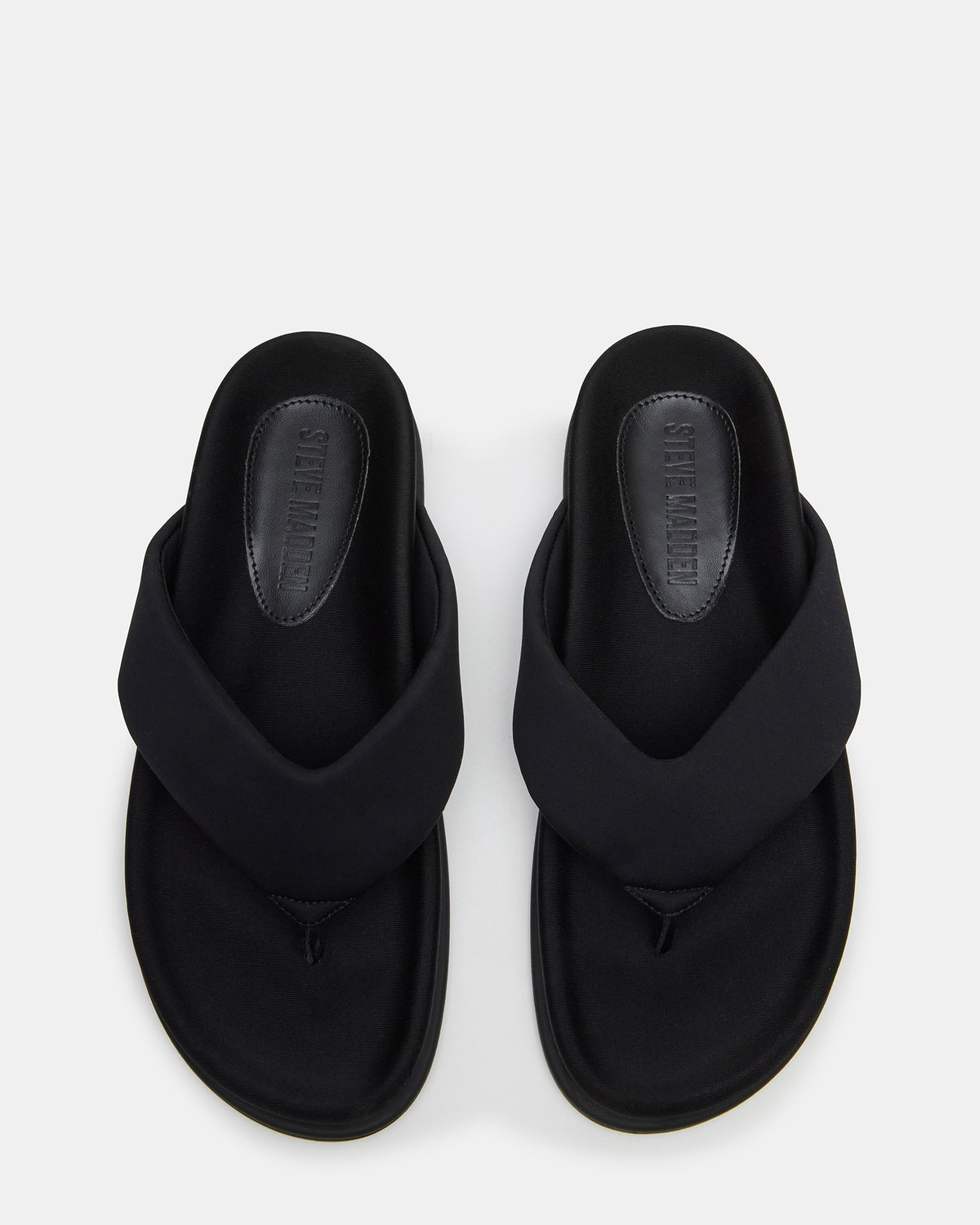 ZINNIA Black Women's Thong Footbed Sandal - Steve Madden