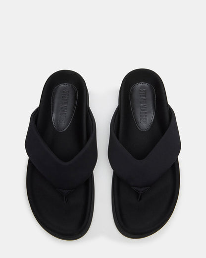 ZINNIA Black Women's Thong Footbed Sandal - Steve Madden