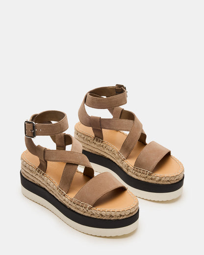 SOREN Taupe Suede Women's Espadrille Sandal - Steve Madden