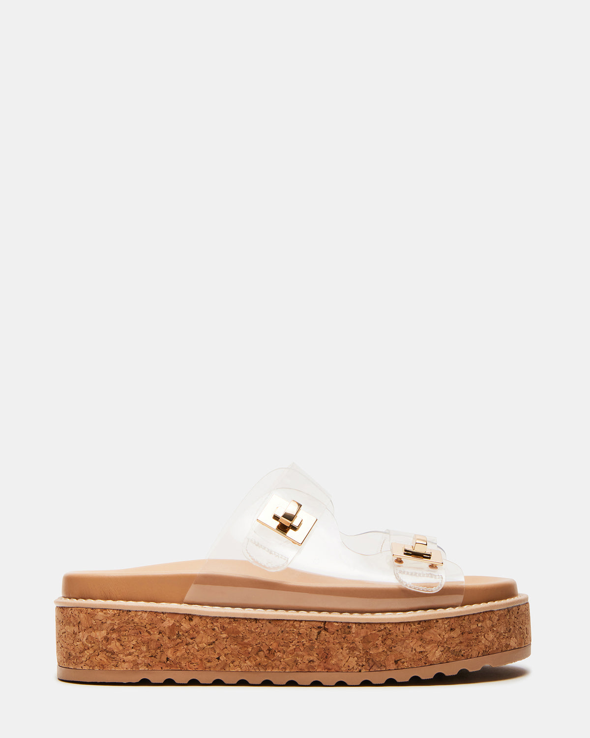 BIGSCHMONA Clear Suede Women's Platform Slide Sandal - Steve Madden
