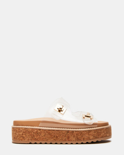 BIGSCHMONA Clear Suede Women's Platform Slide Sandal - Steve Madden