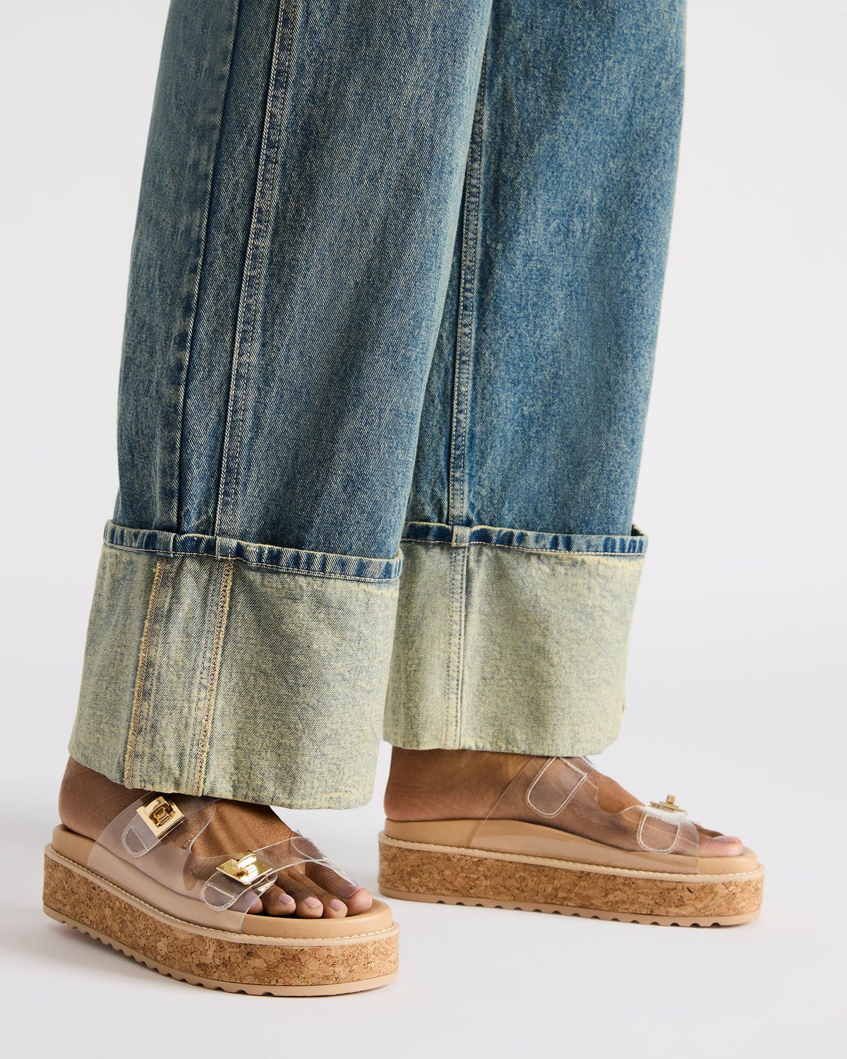 BIGSCHMONA Clear Suede Women's Platform Slide Sandal - Steve Madden