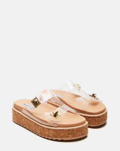BIGSCHMONA Clear Suede Women's Platform Slide Sandal - Steve Madden