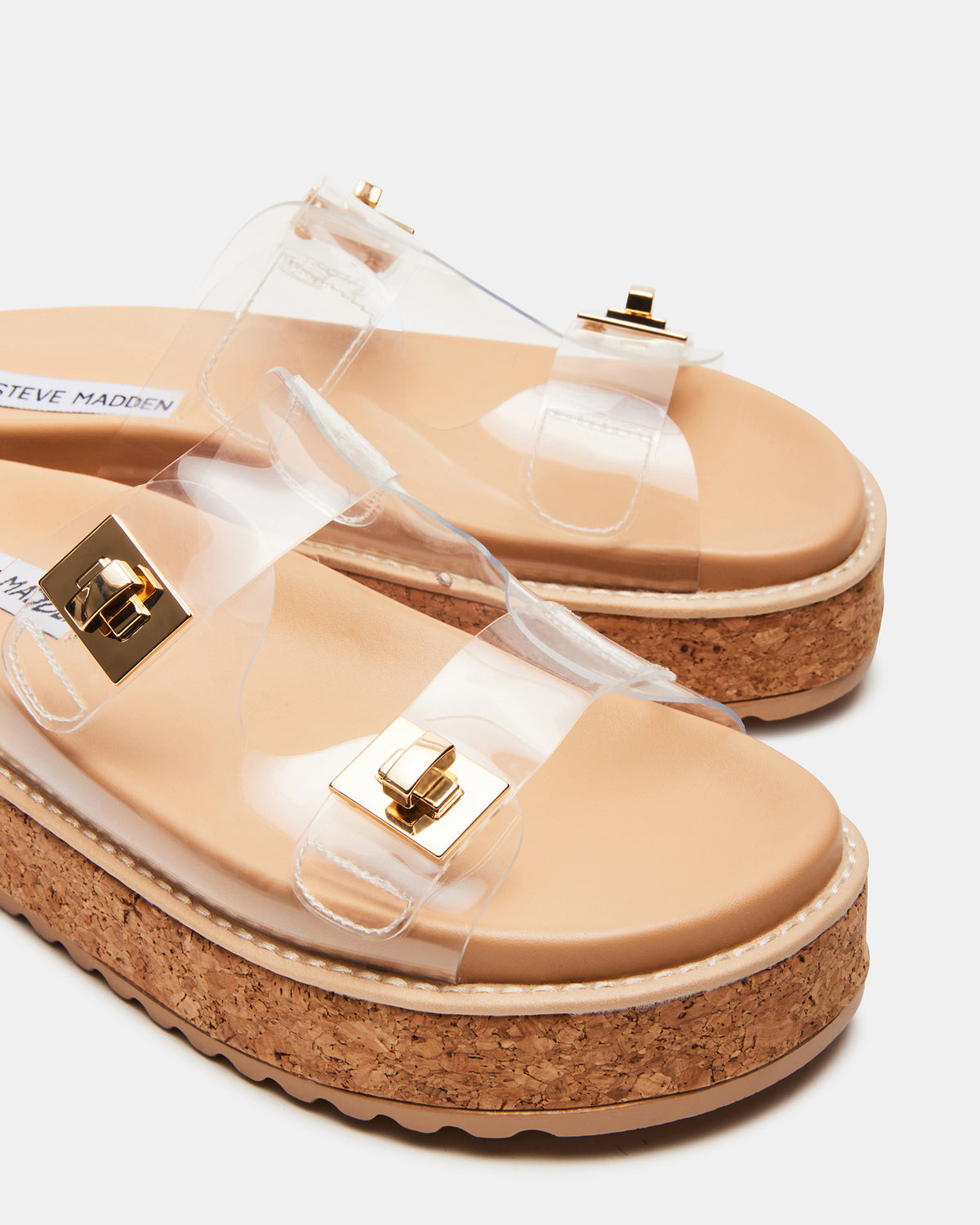 BIGSCHMONA Clear Suede Women's Platform Slide Sandal - Steve Madden