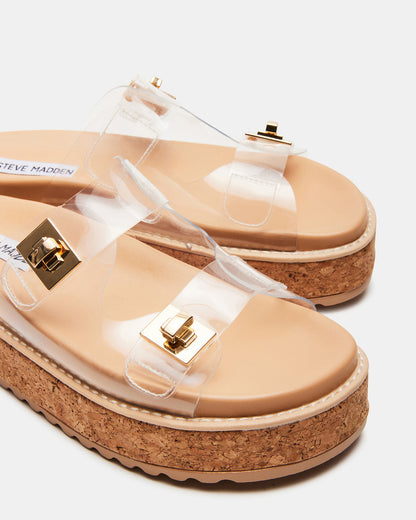 BIGSCHMONA Clear Suede Women's Platform Slide Sandal - Steve Madden