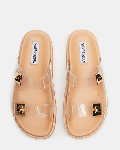 BIGSCHMONA Clear Suede Women's Platform Slide Sandal - Steve Madden