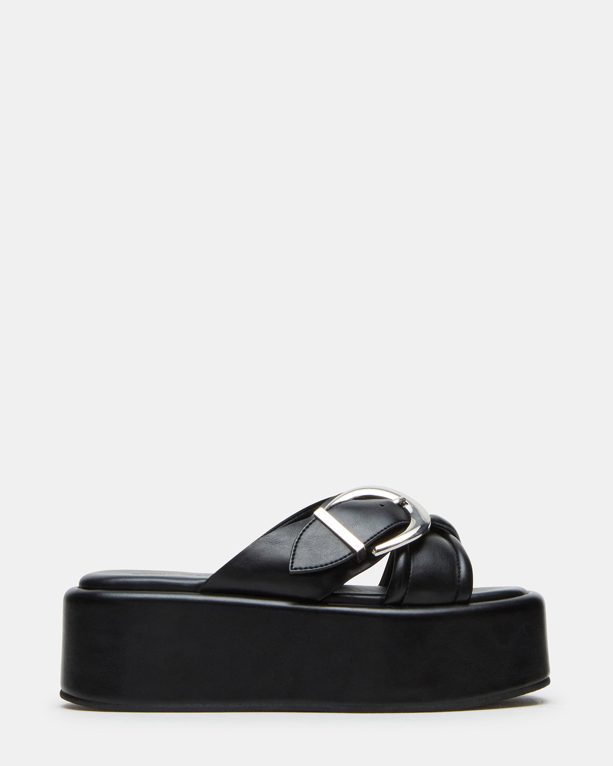 CYPHER Black Women's Platform Square Toe Sandal - Steve Madden