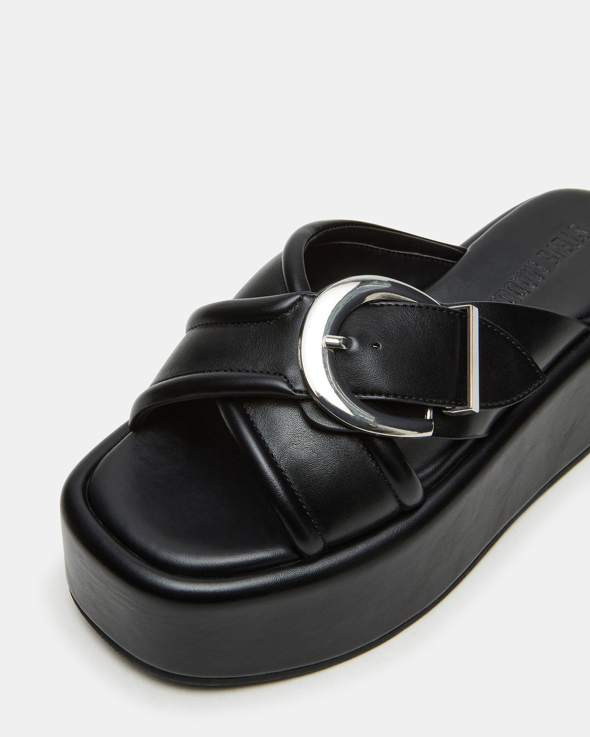 CYPHER Black Women's Platform Square Toe Sandal - Steve Madden