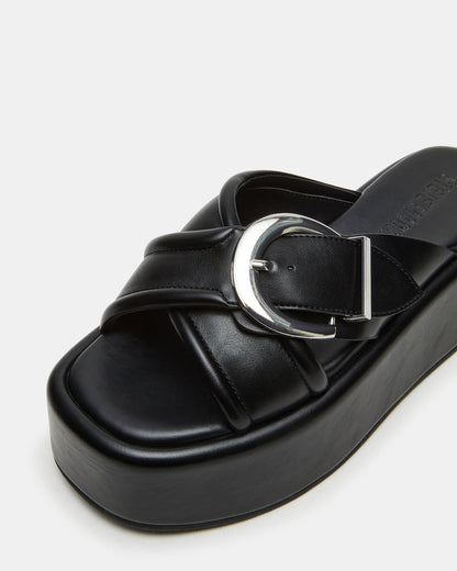 CYPHER Black Women's Platform Square Toe Sandal - Steve Madden