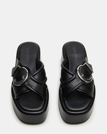 CYPHER Black Women's Platform Square Toe Sandal - Steve Madden