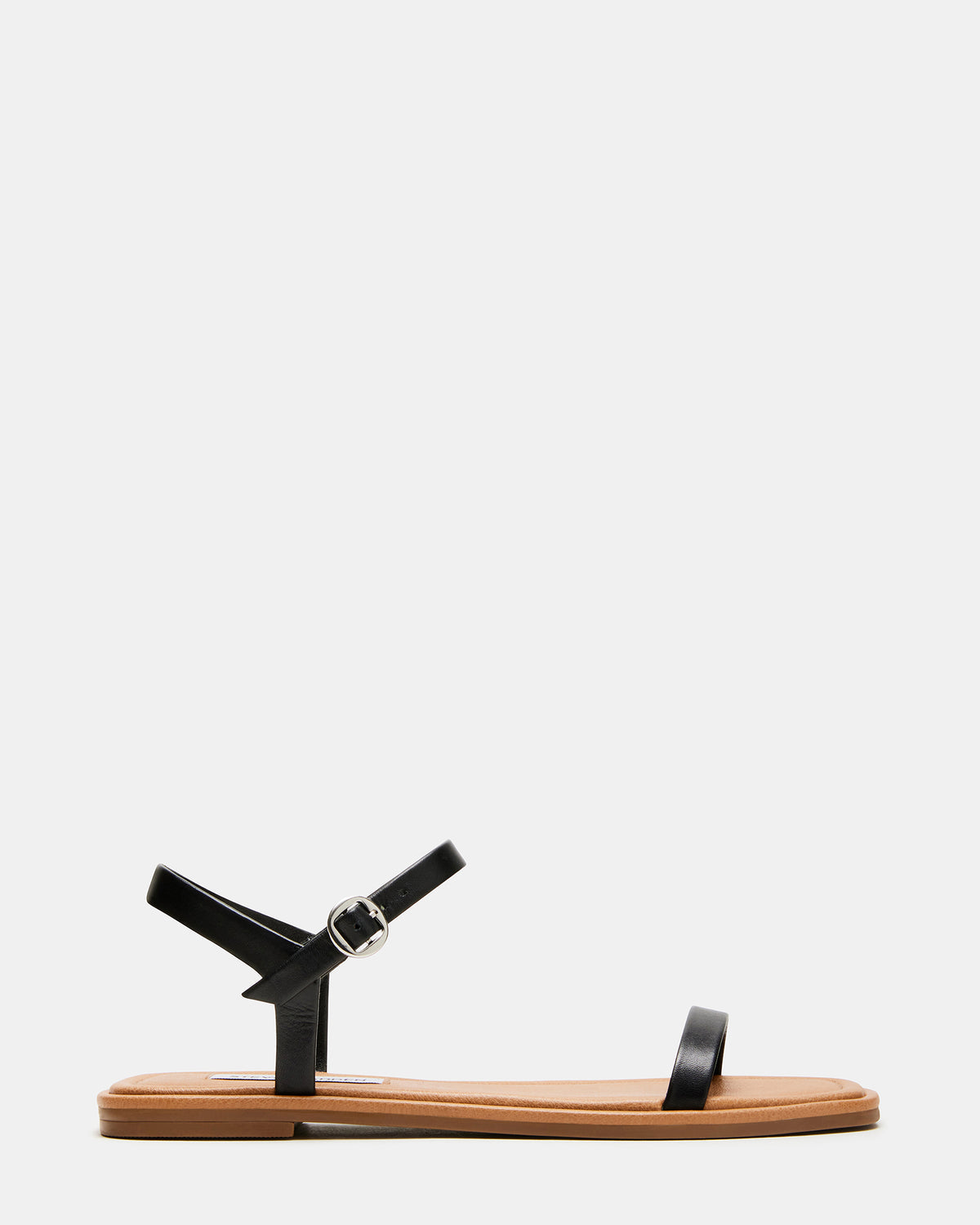 CAMARI Black Leather Square Toe Strappy Sandal | Women's Sandals - Steve Madden