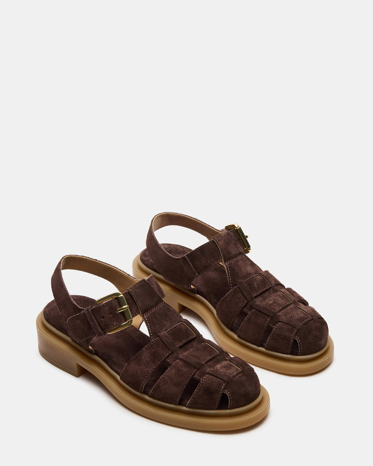 TOPE Chocolate Brown Suede Strappy Fisherman Women's Sandal - Steve Madden