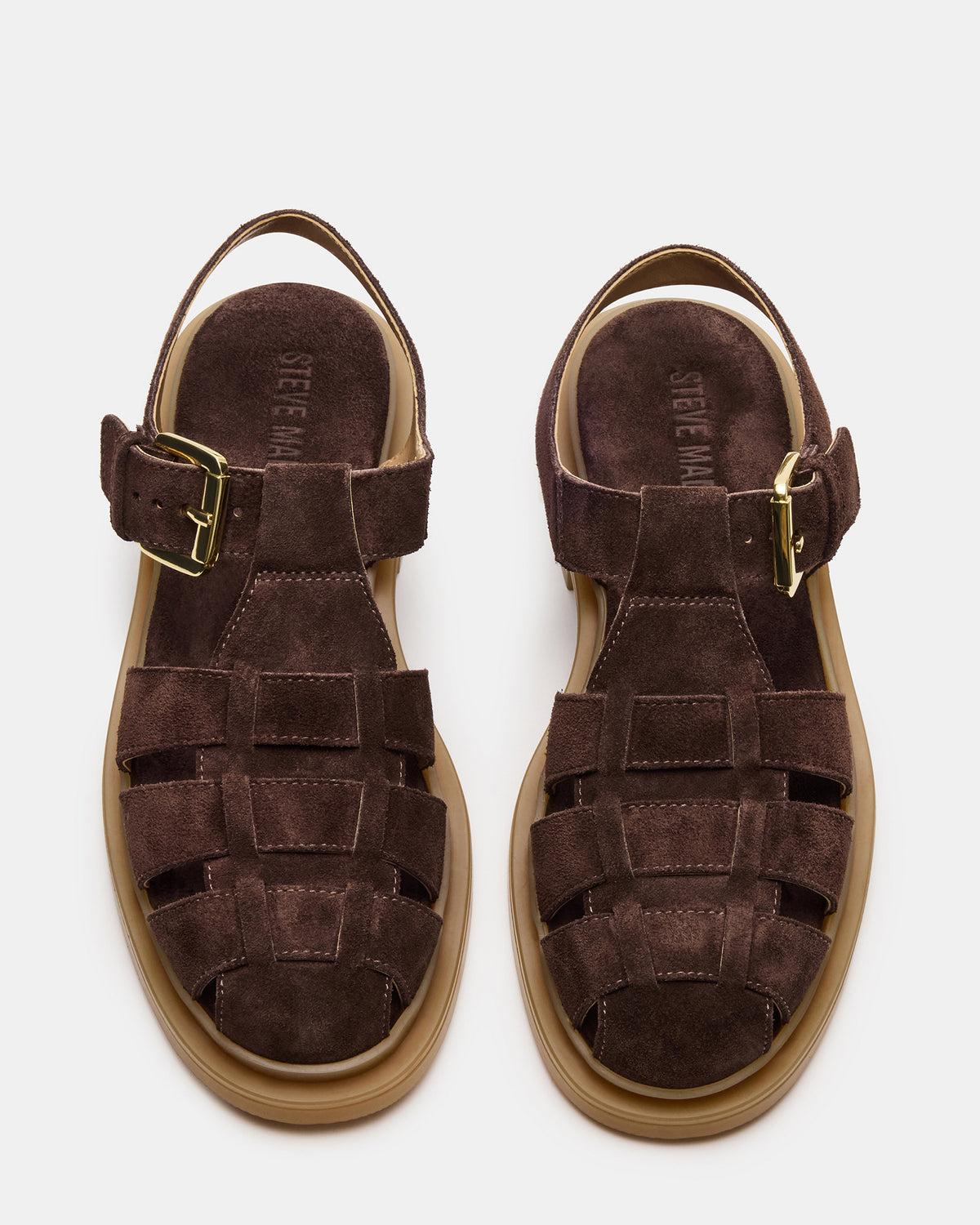 TOPE Chocolate Brown Suede Strappy Fisherman Women's Sandal - Steve Madden
