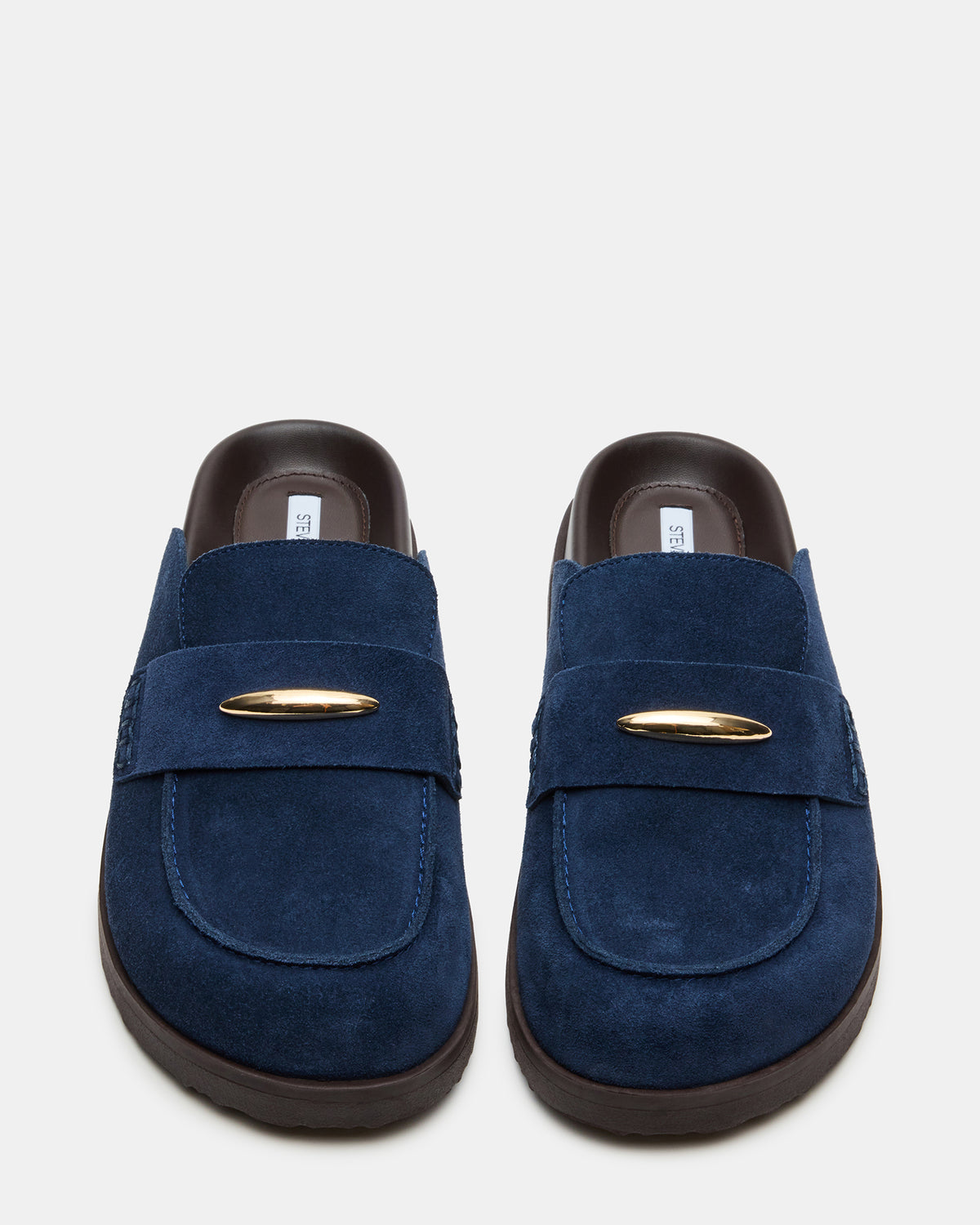 TOBIN Navy Suede Slip-On Mule Women's Flat - Steve Madden