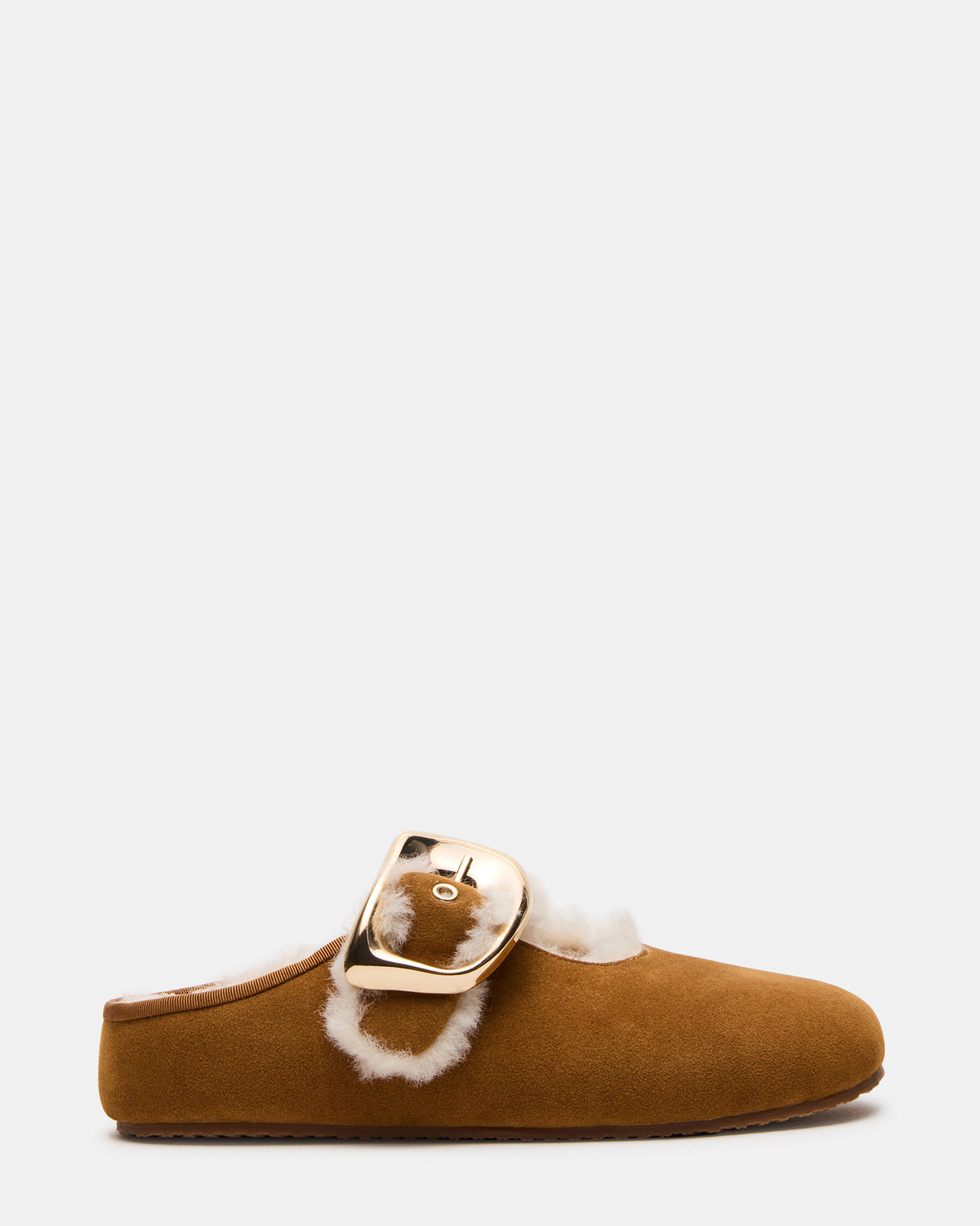 CLOUDY Chestnut Slip-On Mule Mary Jane Faux Fur Women's Flat - Steve Madden