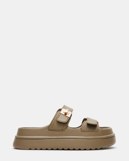 BIGSCHMONA JELLY Olive Women's Platform Slide Sandal - Steve Madden